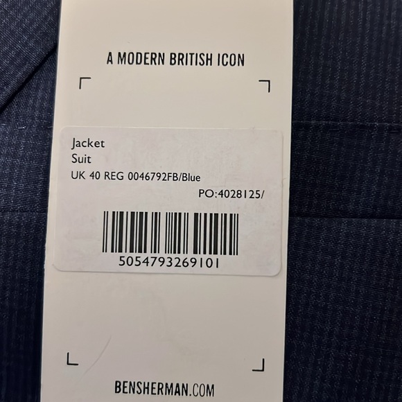 Brand new Ben Sherman 40 x32 slim suit- beautiful check - Picture 3 of 6